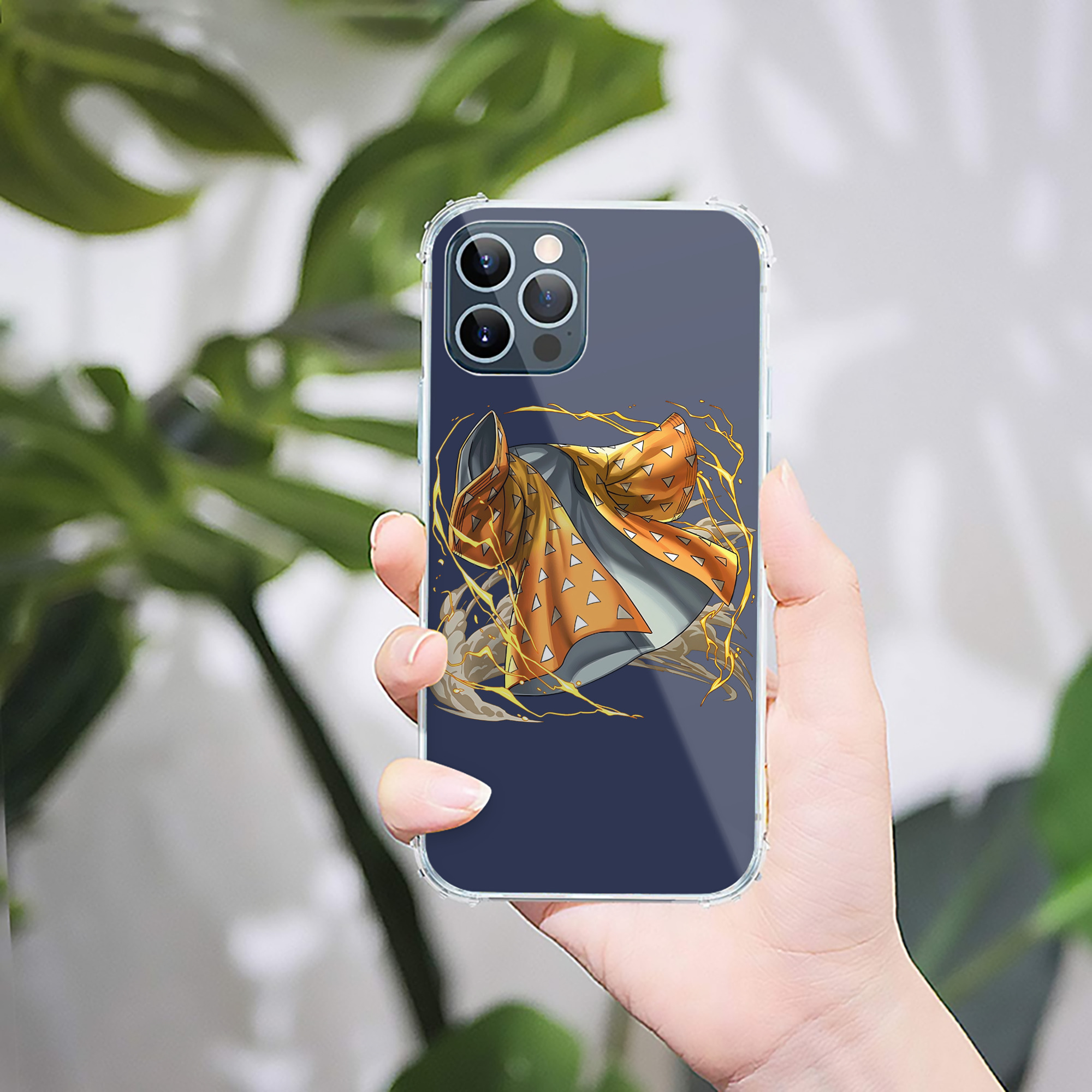 （画像用） 鬼滅の刃（きめつのやいば）我妻 善逸／あがつま ぜんいつ Agatsuma Zenitsu 【iPhone 12シリーズ対応】透明スマホケース（クリアソフトケース）